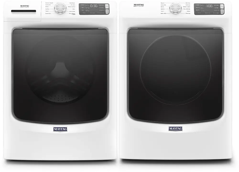 .MAT-6630-W/W-ELE-PR Maytag Laundry Pair with Front Load Washer and Electric Dryer - White-1