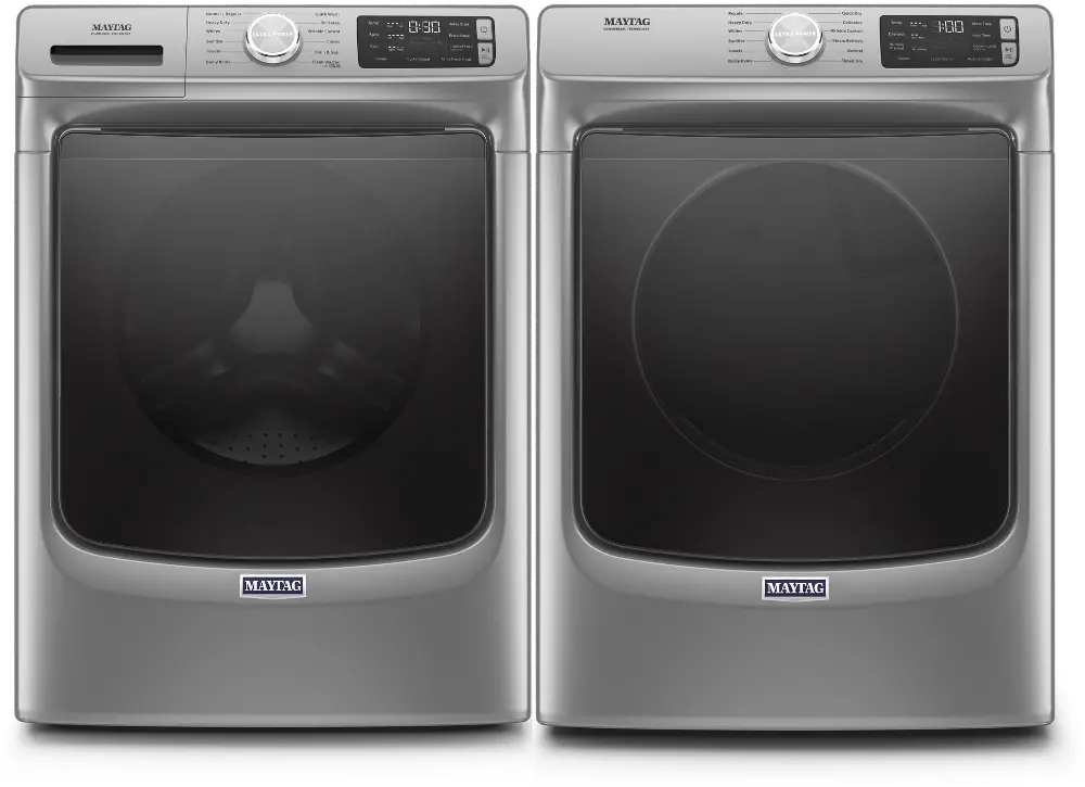 .MAT-6630-CRM-GAS-PR Maytag Laundry Pair with Front Load Washing Machine and Gas Dryer - Metallic Slate-1