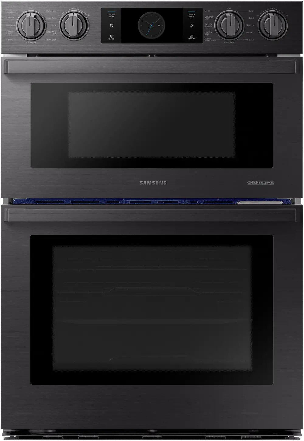 NQ70M9770DM Samsung Chef 30 Inch Combination Wall Oven with Microwave - 7.0 cu. ft. Matte Black Stainless Steel-1