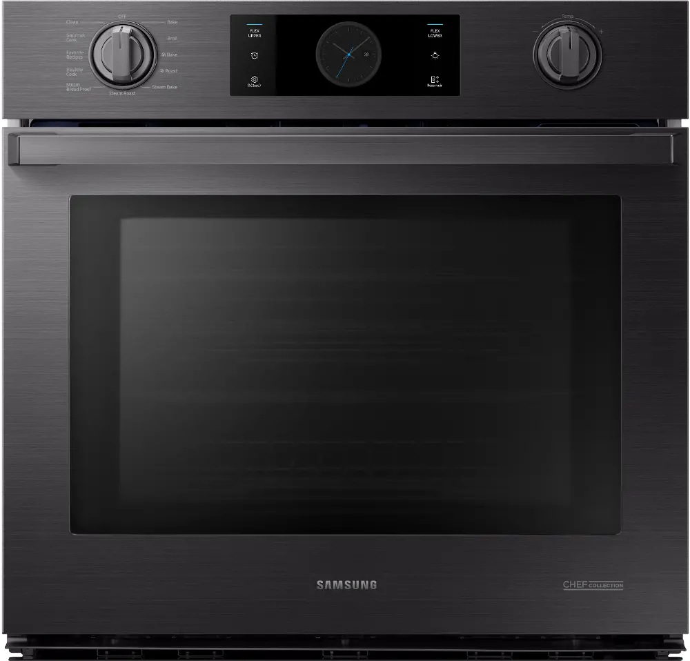 NV51M9770SM Samsung Chef 30 Inch Single Wall Oven with Flex Duo - 5.1 cu. ft. Matte Black Stainless Steel-1