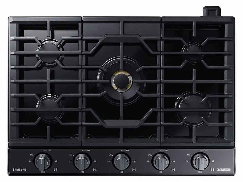 NA36N9755TM Samsung Chef 36 Inch Gas Cooktop - Black Stainless Steel-1