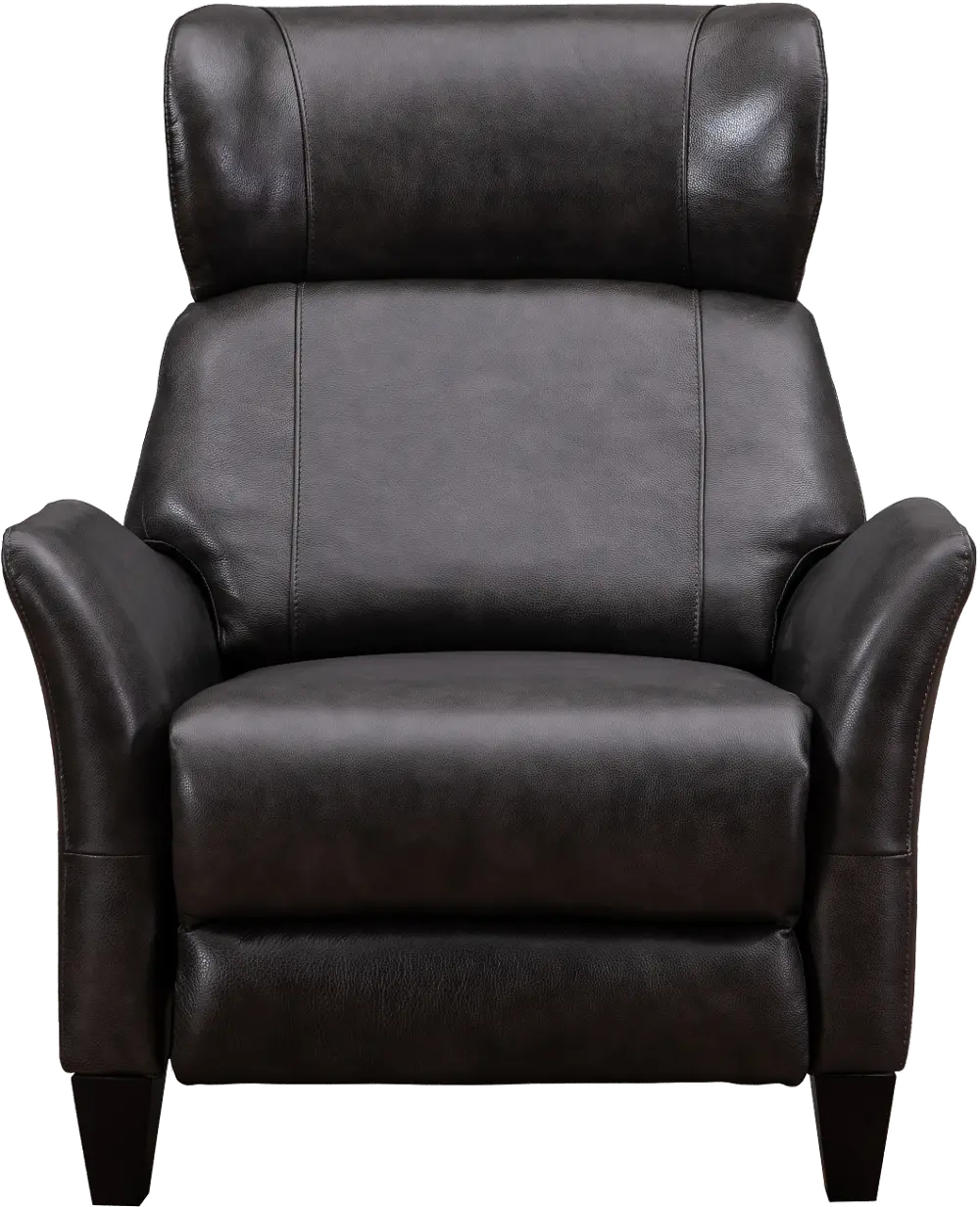 Steel Gray Leather-Match Push Back Recliner - Galaxy-1