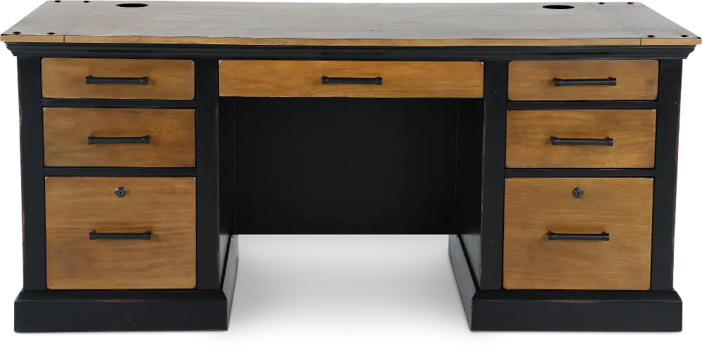 Toulouse Brown and Black Home Office Desk-1