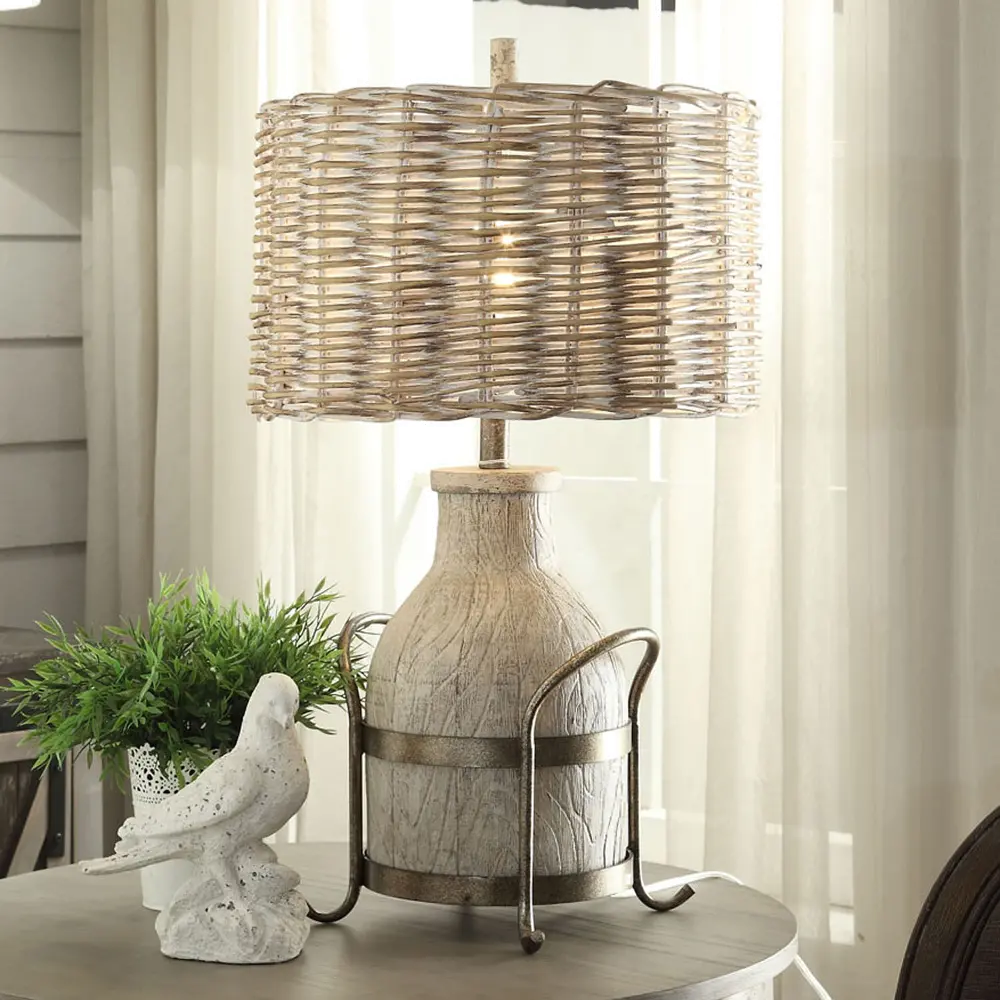 31 Inch Dairy Farm Table Lamp with Iron Accent-1