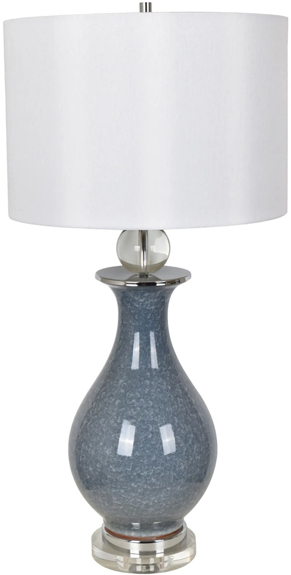 Crystal and Blue Crackle Ceramic Table Lamp-1