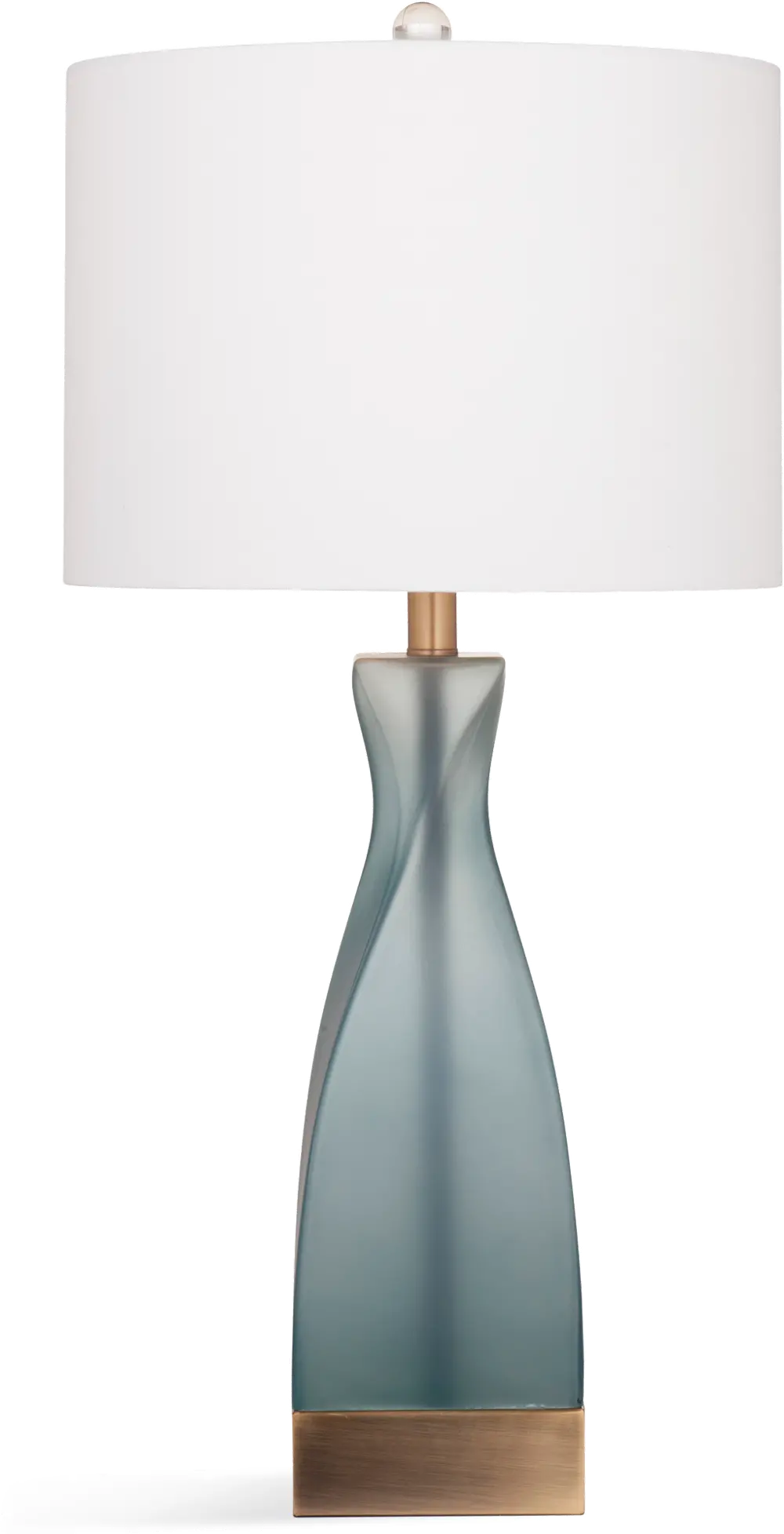 29 Inch Frosted Blue Glass Table Lamp-1