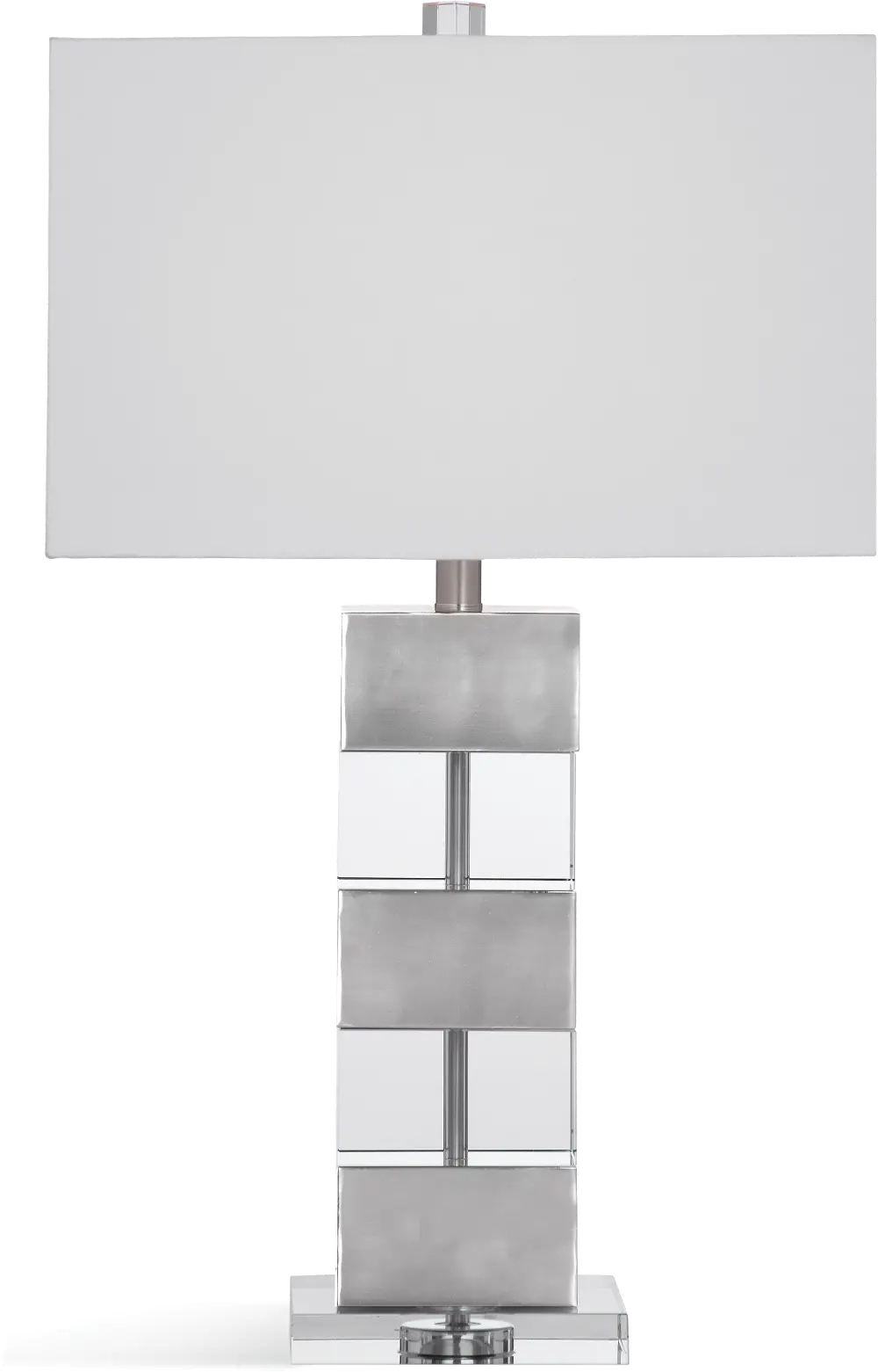 Silver and Crystal Striped Table Lamp - Elara-1