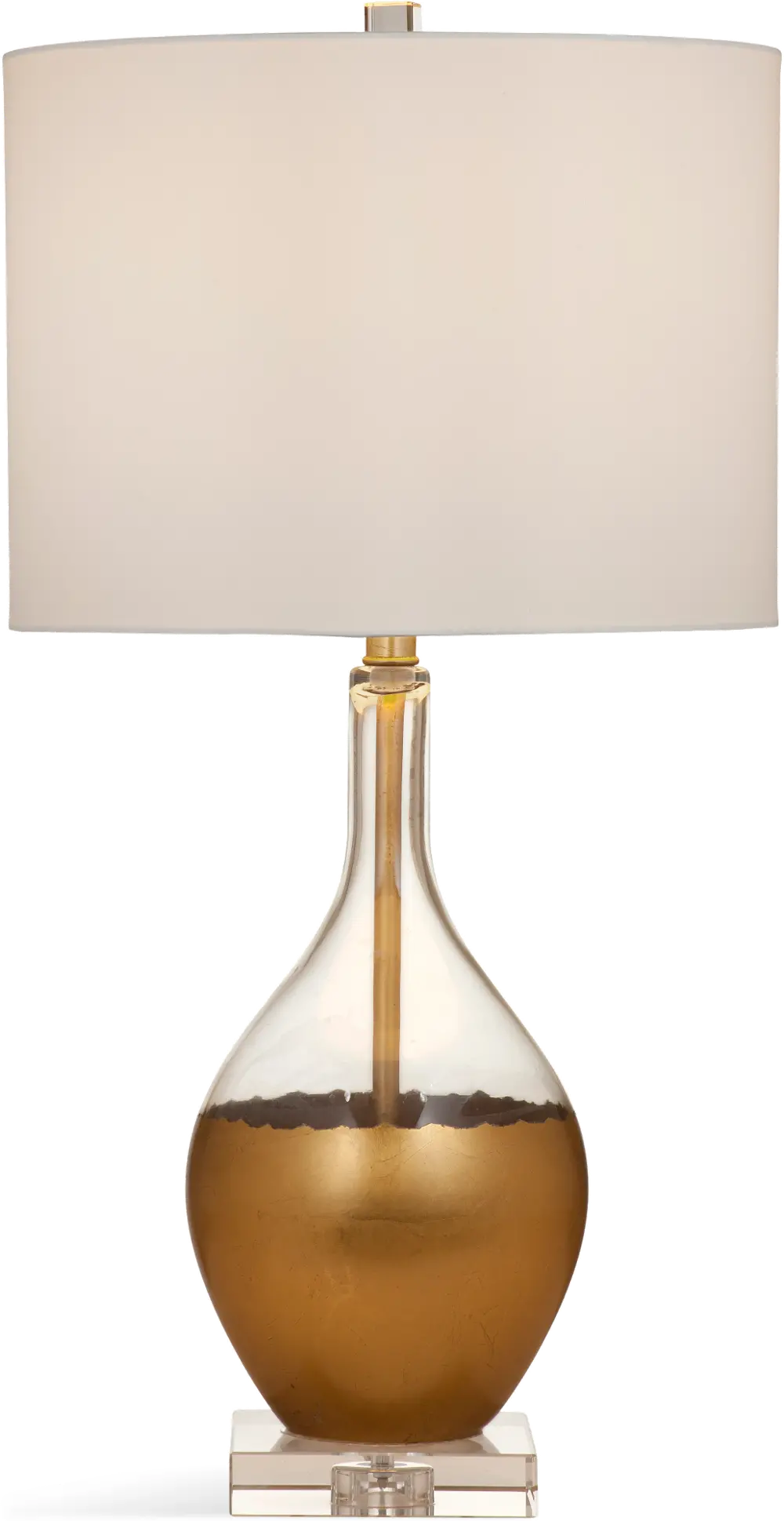 Clear and Gold Leaf Table Lamp - Ambrose-1