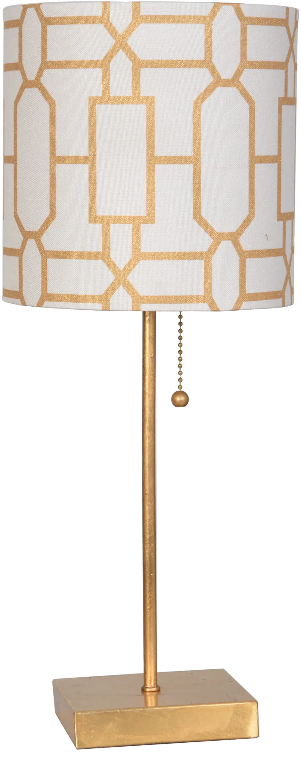 20 Inch Gold Leaf Metal Table Lamp with Pull Chain-1