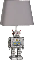 Antique Silver Robot Table Lamp