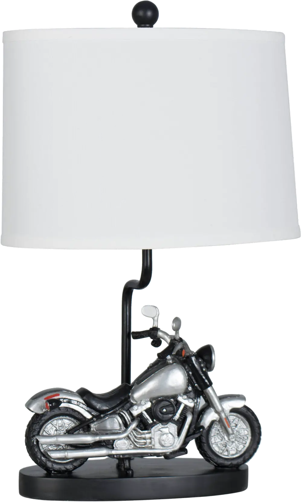 Black and Silver Motorcycle Table Lamp-1