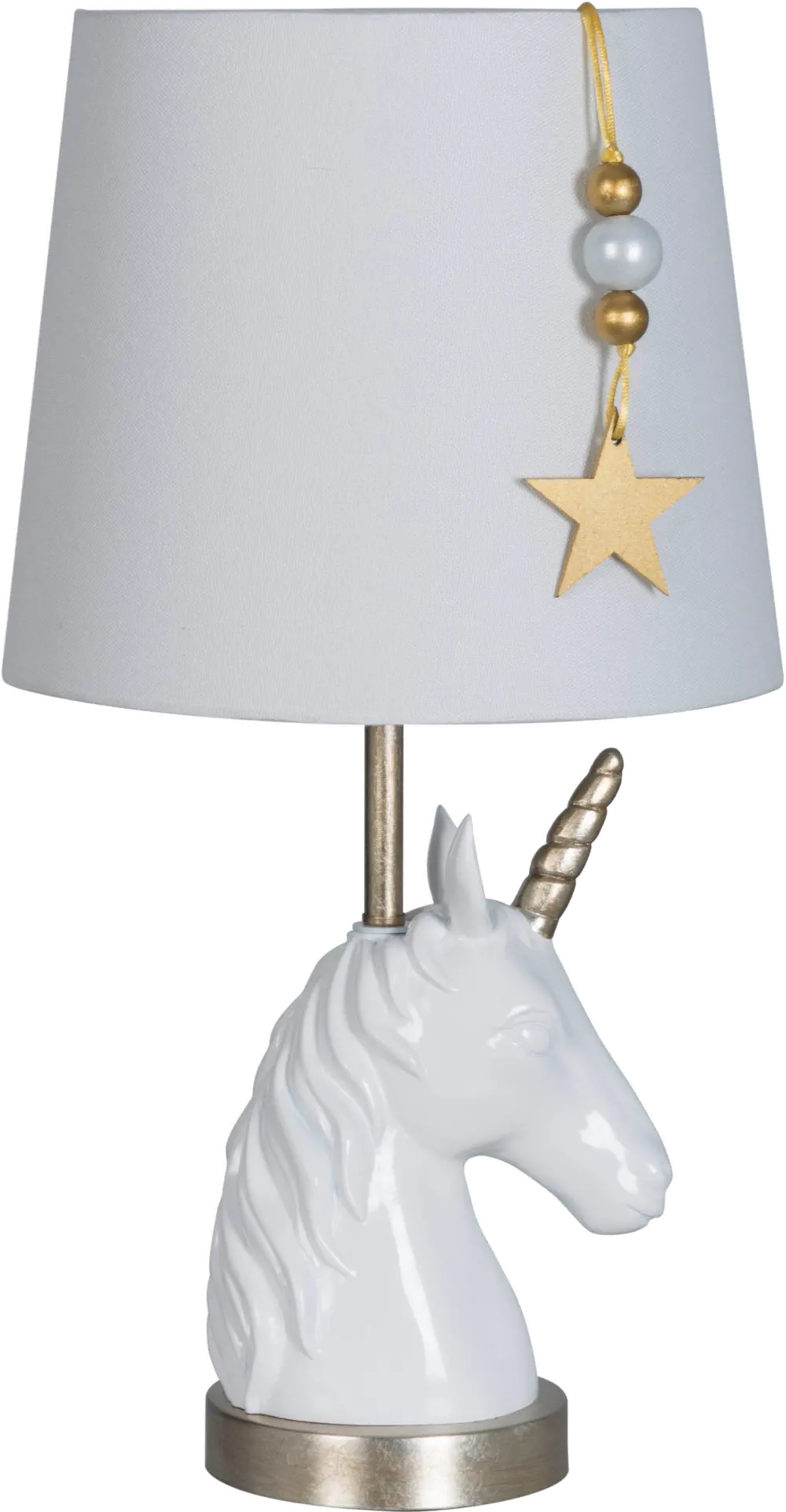 19 Inch Glossy White and Bronze Gold Unicorn Table Lamp-1