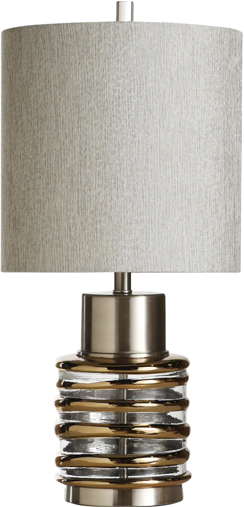 27 Inch Silver, Bronze and Glass Transitional Table Lamp-1