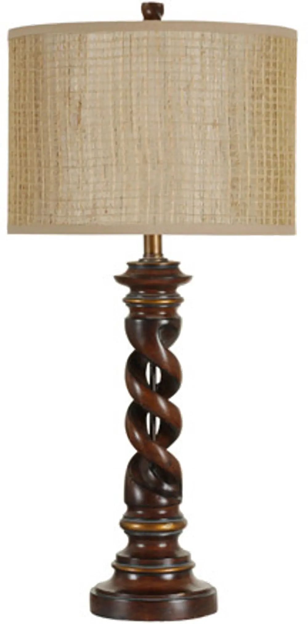 Regal Brown Column Twist Table Lamp-1