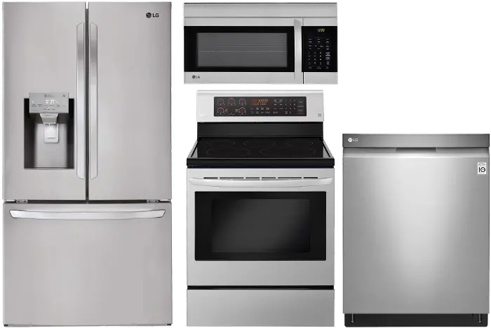LG 4 Piece Electric Kitchen Appliance Package with Smart French Door  Refrigerator - Stainless Steel | RC Willey