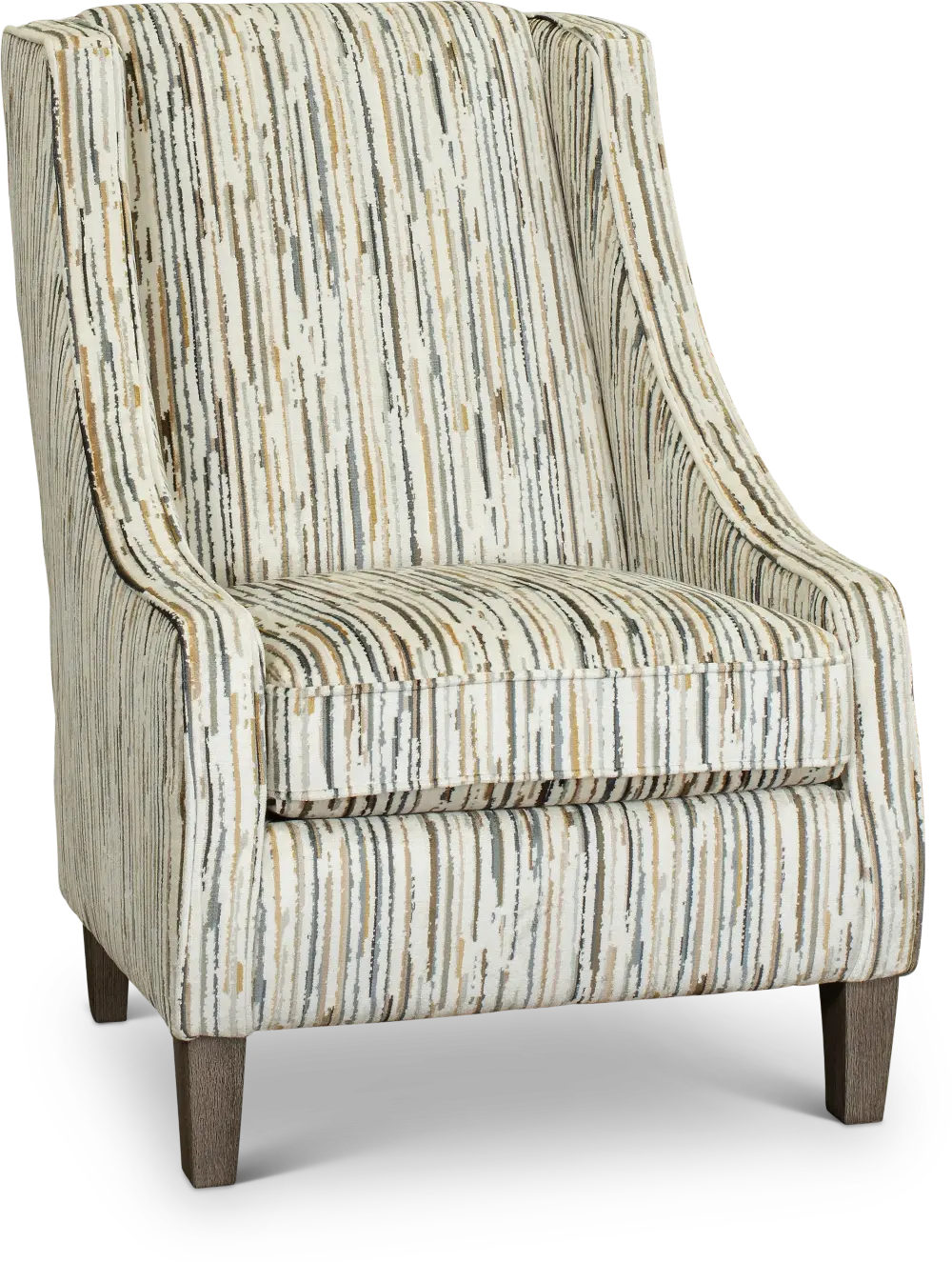 Janice Cream, Brown and Gray Club Accent Chair-1