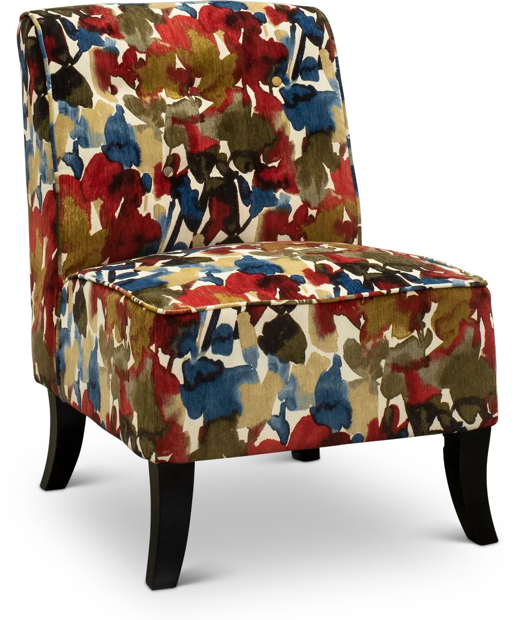 Red, Brown and Blue Modern Armless Chair - Alix-1