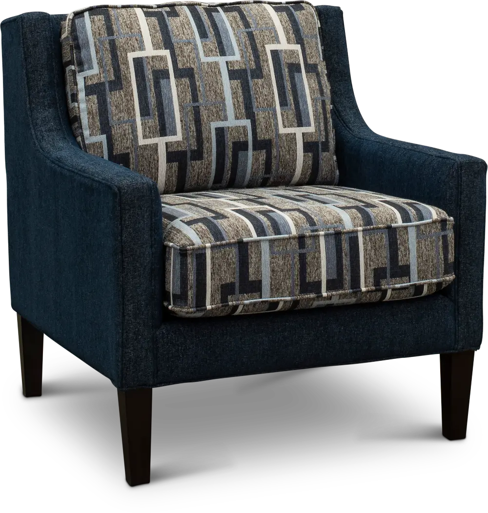Contemporary Blue and Gray Accent Chair - Brody-1