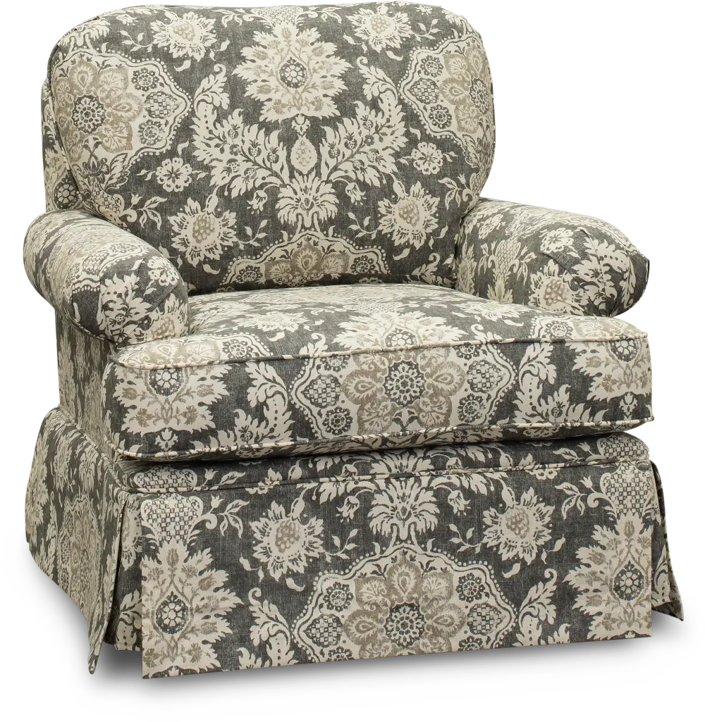 Gray and Cream Traditional Swivel Glider Chair - Paradigm-1