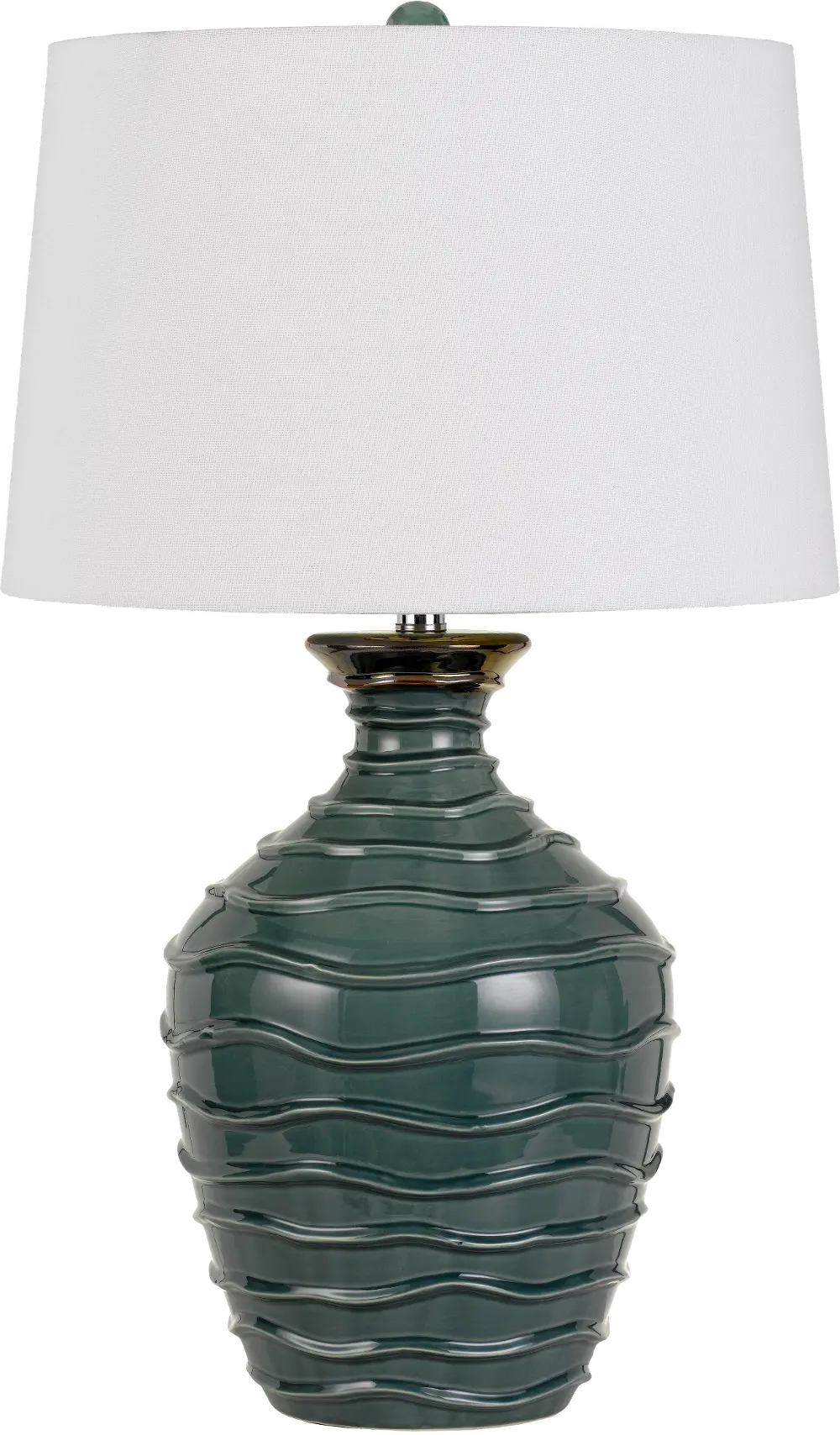 29 Inch Blue-Green Ceramic Wave Pattern Table Lamp-1