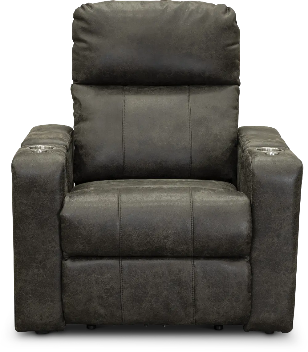 Badlands Charcoal Gray Home Theater Power Recliner - Headliner-1