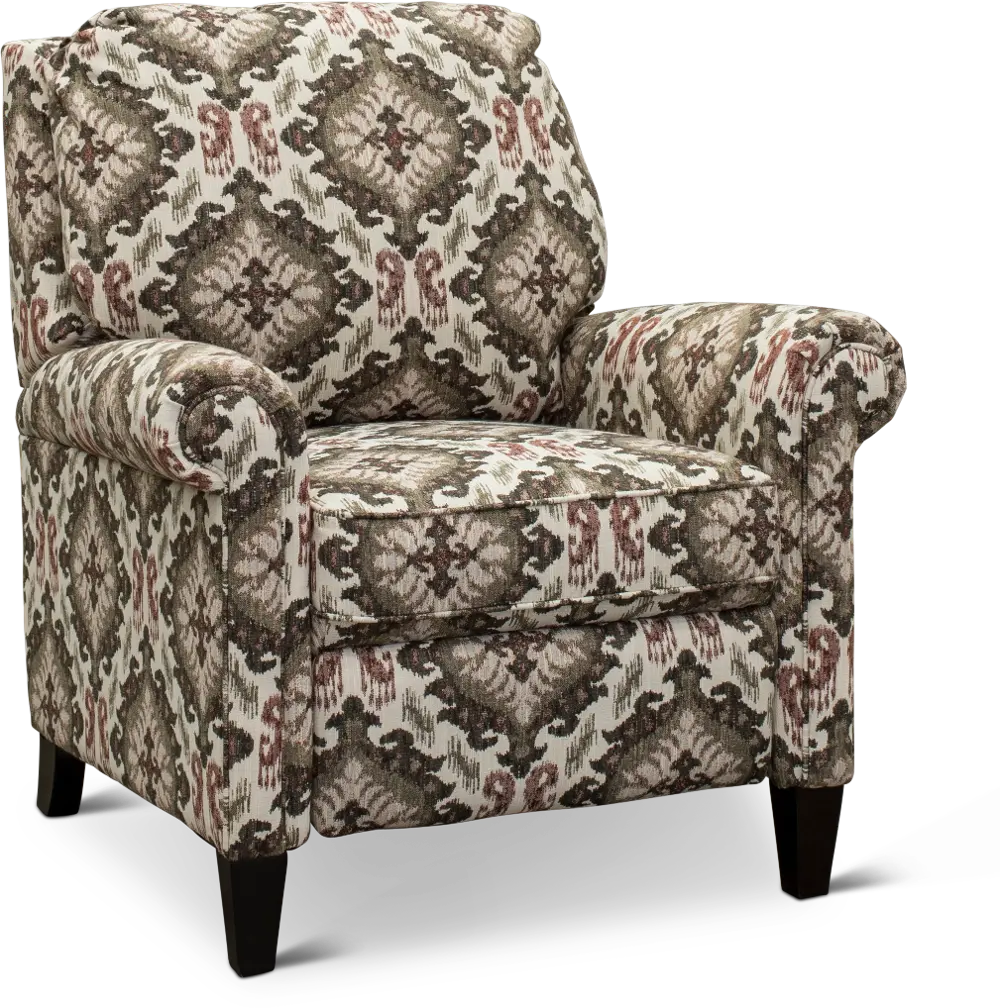 Brown and Cream Push Back Accent Chair - Monroe-1