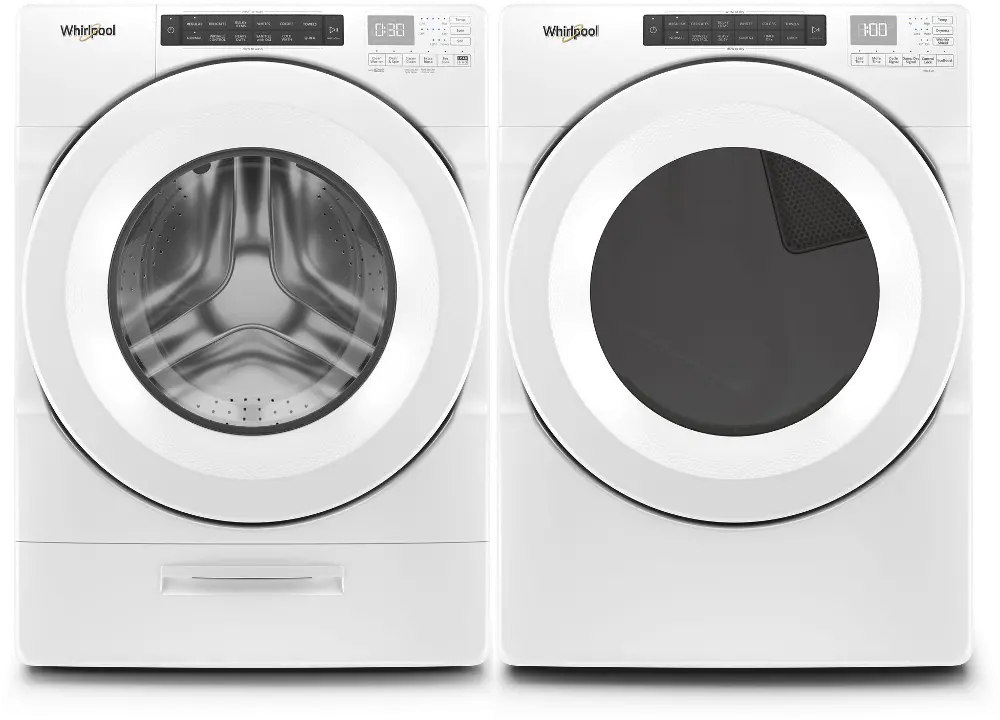 .WHP-5620-W/W-GAS-PR Whirlpool Laundry Pair with Front Load Washer and Gas Dryer with Intuitive Touch Controls - White-1