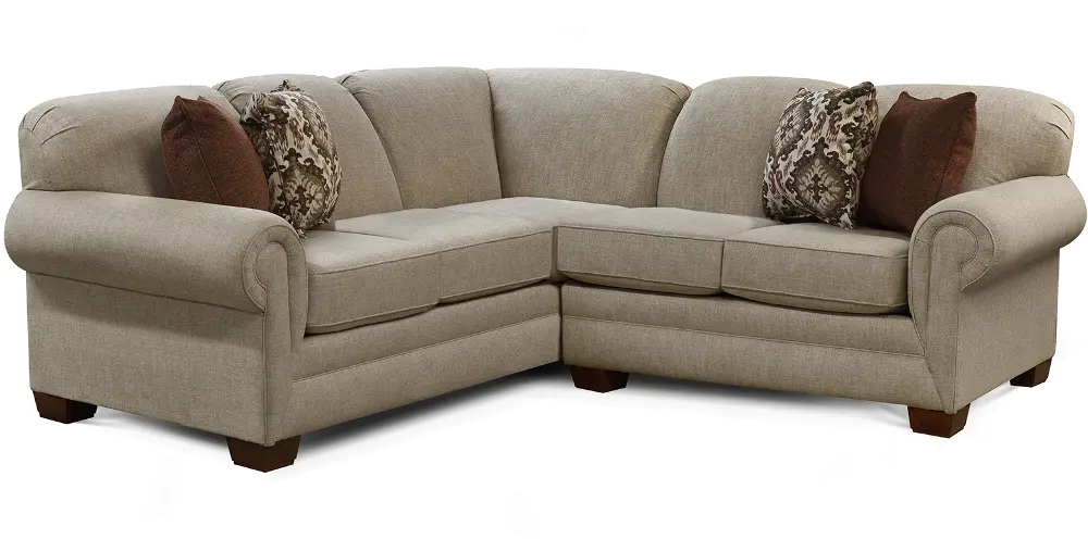 Beige 2 Piece Sectional Sofa with RAF Loveseat - Monroe-1