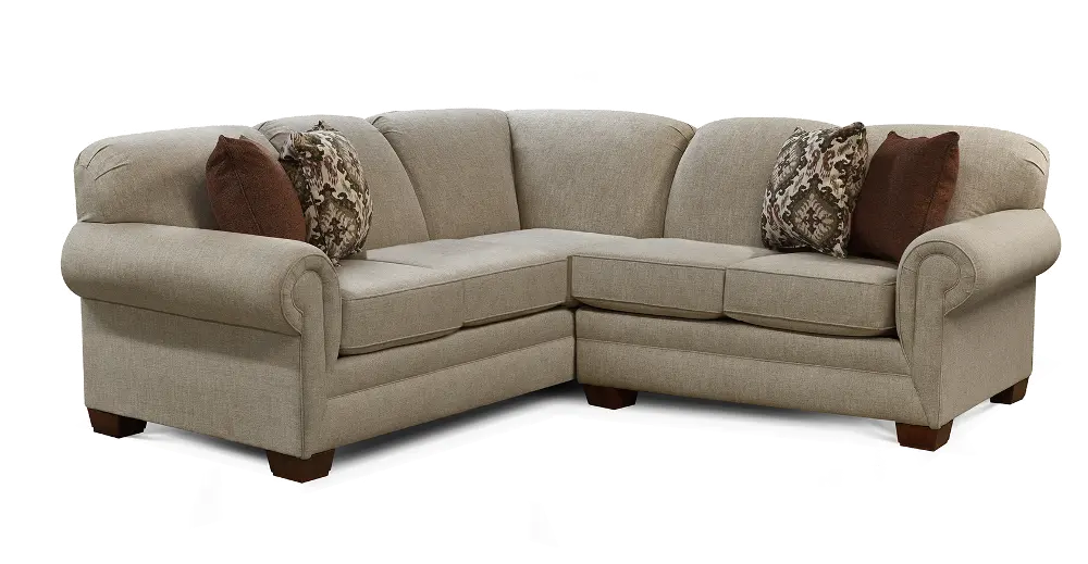 Beige 2 Piece Sectional Sofa with LAF Loveseat - Monroe-1