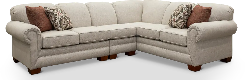 Beige 3 Piece Sectional Sofa with LAF Loveseat - Monroe-1