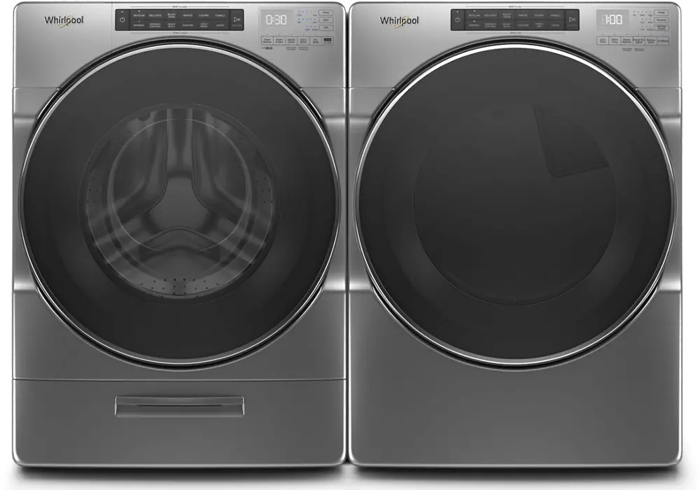 .WHP-6620-CRM-GAS-PR Whirlpool Laundry Kit with Front Load Washer and Gas Dryer - Chrome-1