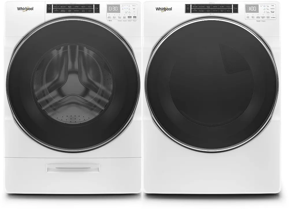 KIT Whirlpool Front Load Washer and Electric Dryer Laundry Pair - White-1