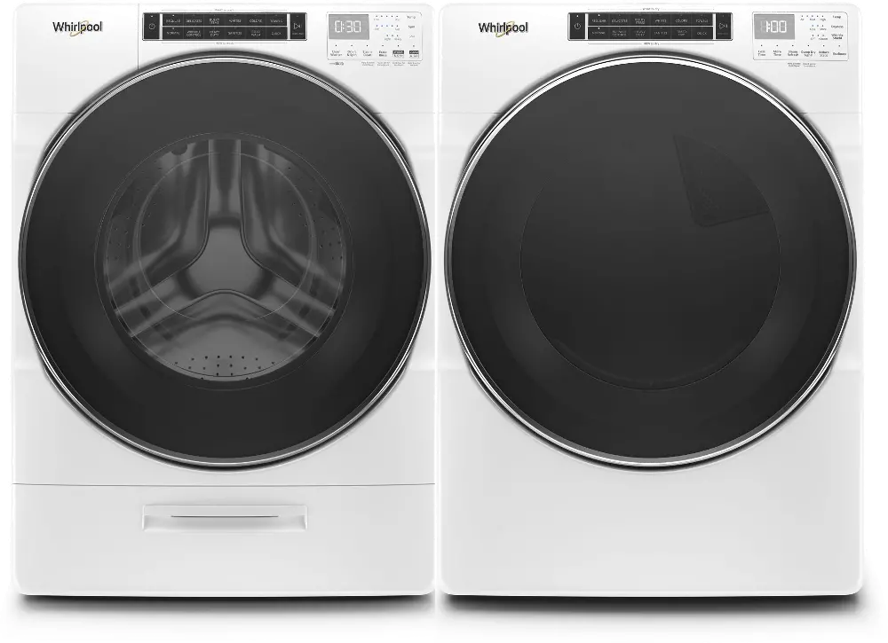 .WHP-8620-W/W-ELE-PR Whirlpool Front Load Washer and Electric Dryer Laundry Pair - White-1