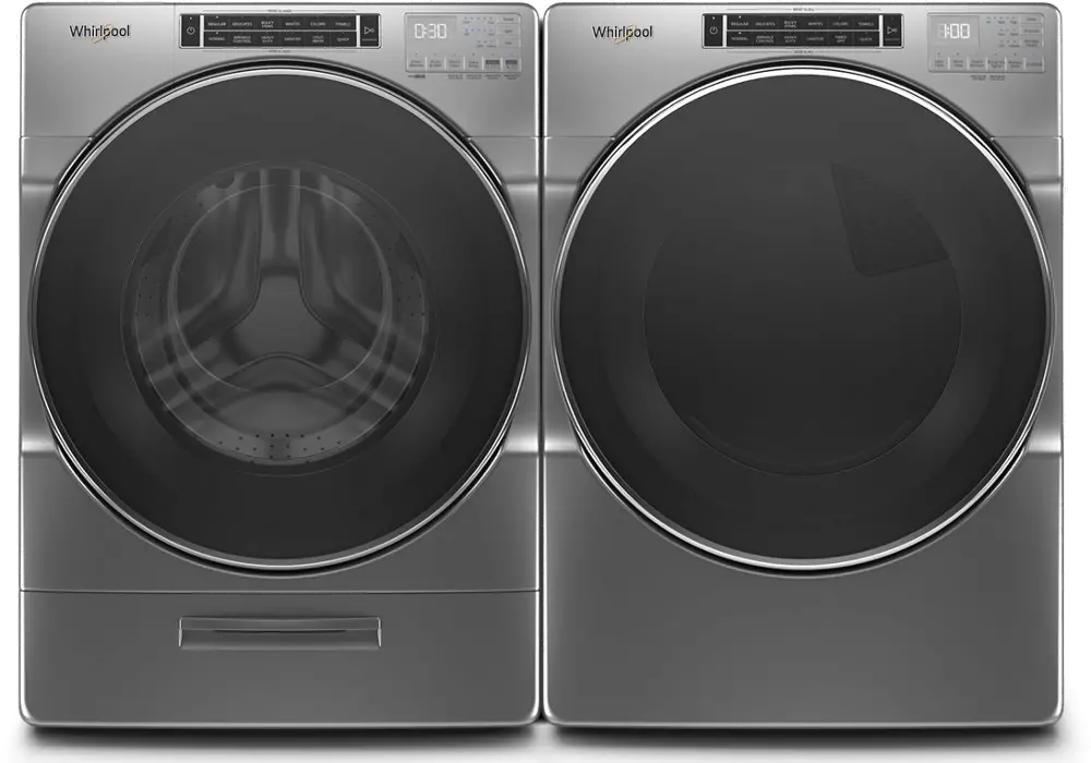 .WHP-8620-CRM-ELE-PR Whirlpool Laundry Pair with Front Load Washer and Electric Dryer - Chrome-1