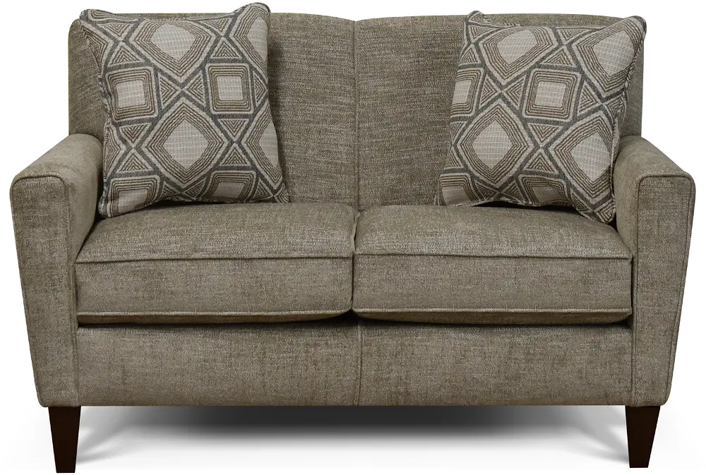 Casual Modern Linen Gray Loveseat - Angie-1
