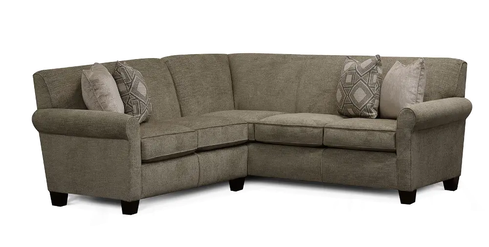 Casual Linen Gray 2 Piece Sectional with RAF Sofa - Angie-1