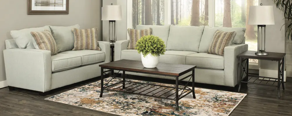 7PC/GAVIN/SKY/SLLTL Gavin Sky Gray 7 Piece Living Room Set with Sofa Bed-2