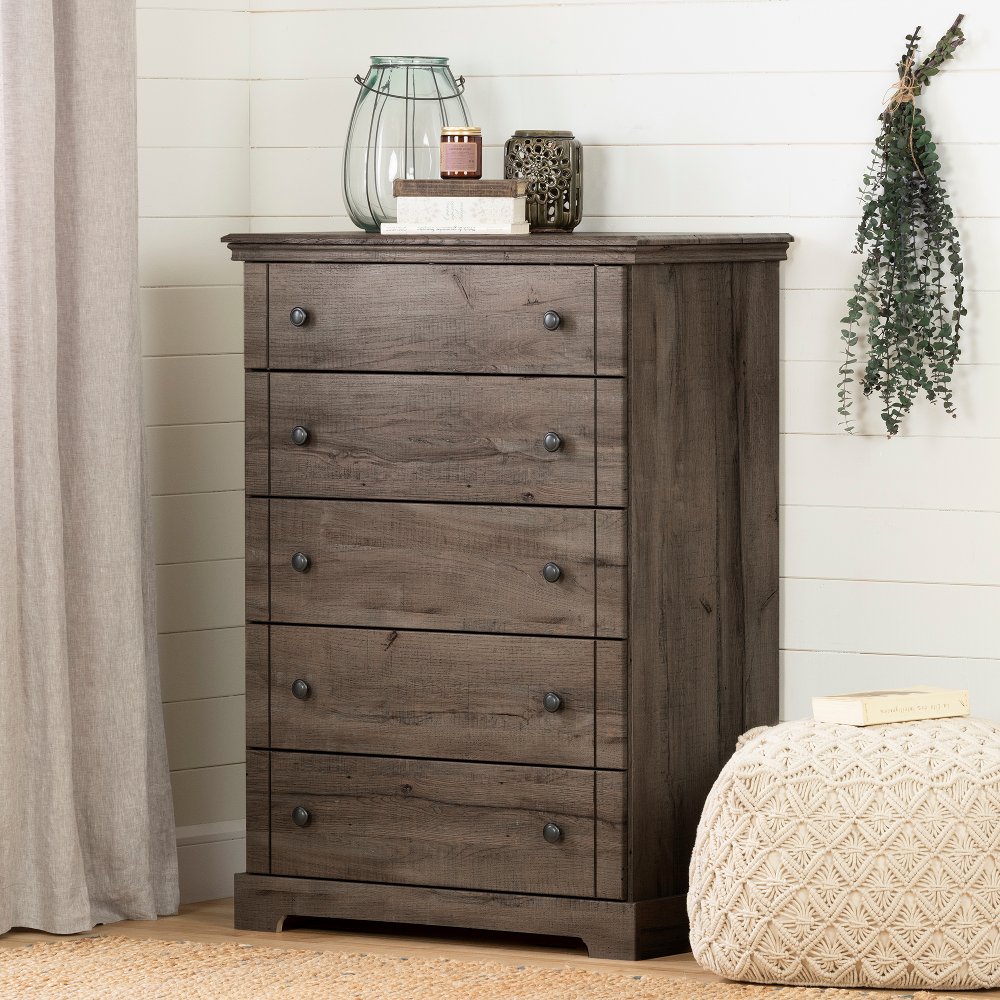 Classic Cottage Oak Brown Chest of Drawers - South Shore