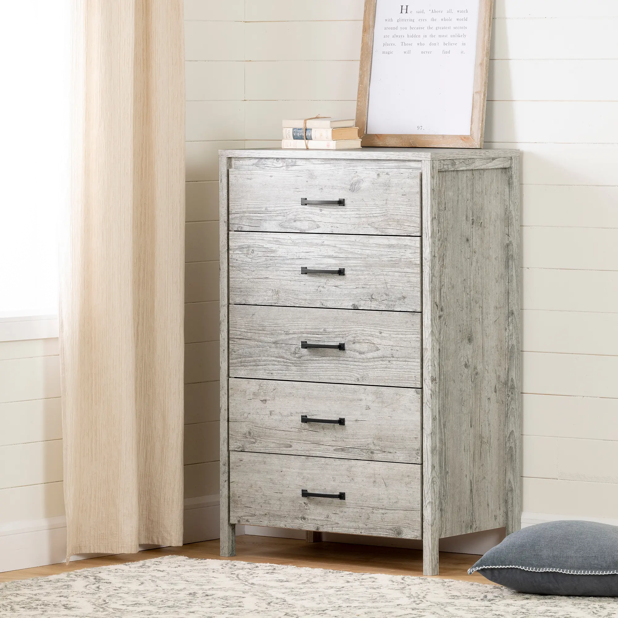 Gravity Contemporary Rustic Seaside Pine Chest of Drawers - South...