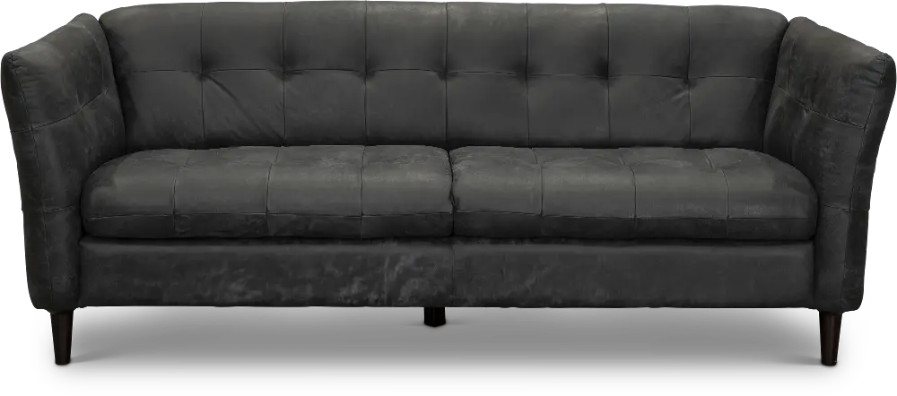 Contemporary Black Leather Sofa - Ivan-1