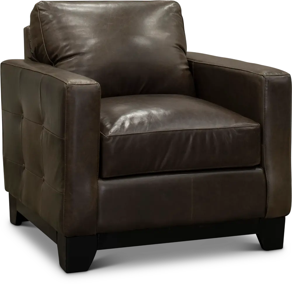 Contemporary Gray Brown Leather Chair - Maui-1