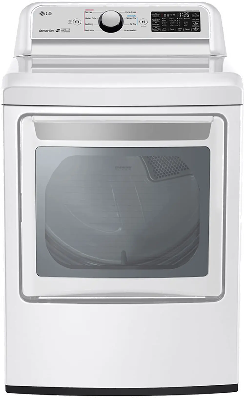 DLE7300WE LG Rear Control Electric Dryer with Sensor Dry - 7.3 cu.ft.  White-1