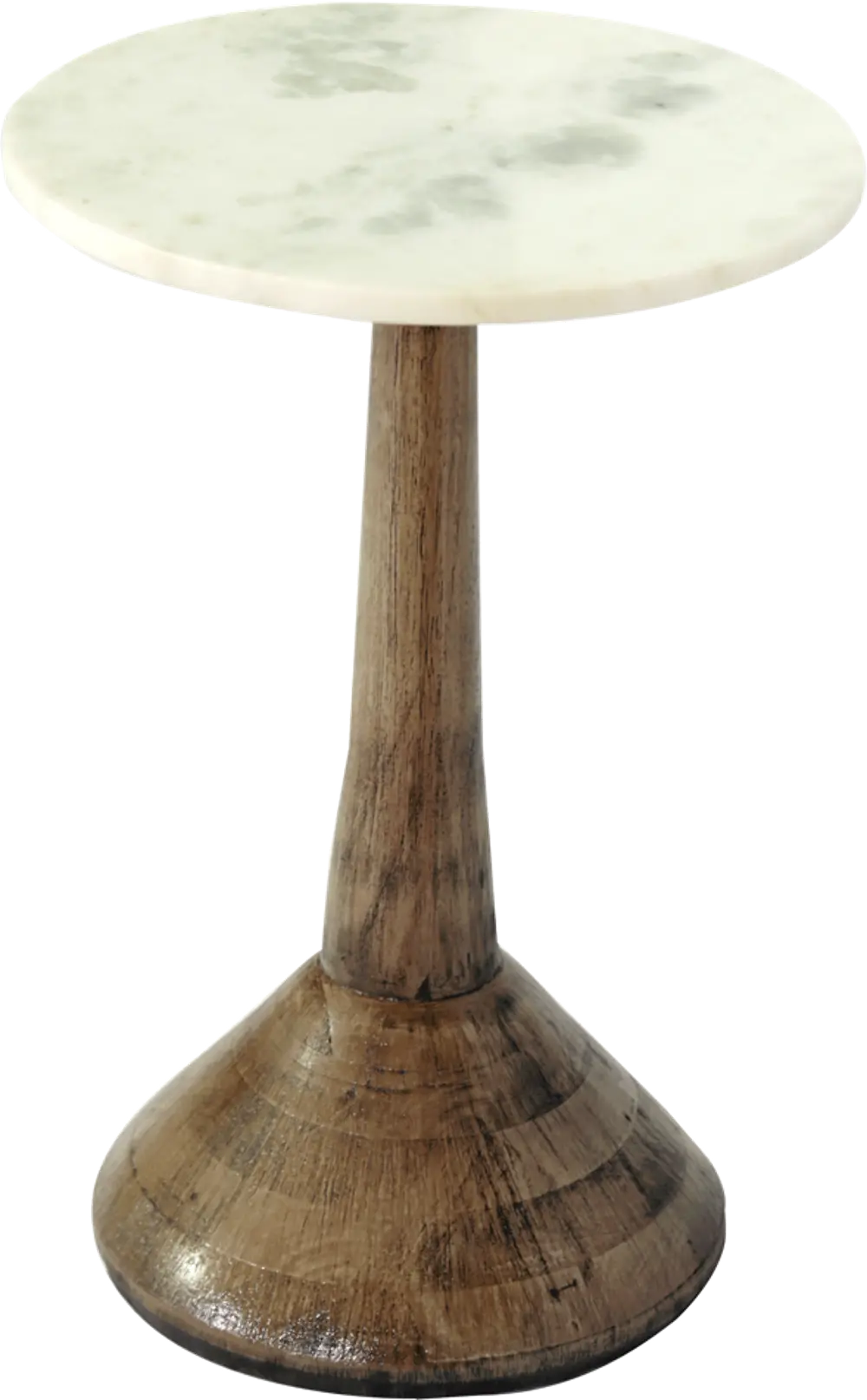 White Marble and Antique Brown Side Table - Bolero-1
