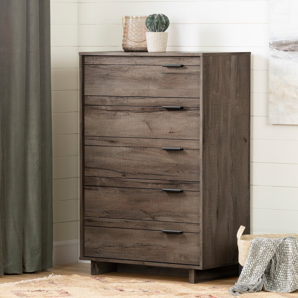 Modern Fall Oak Brown Chest of Drawers - South Shore