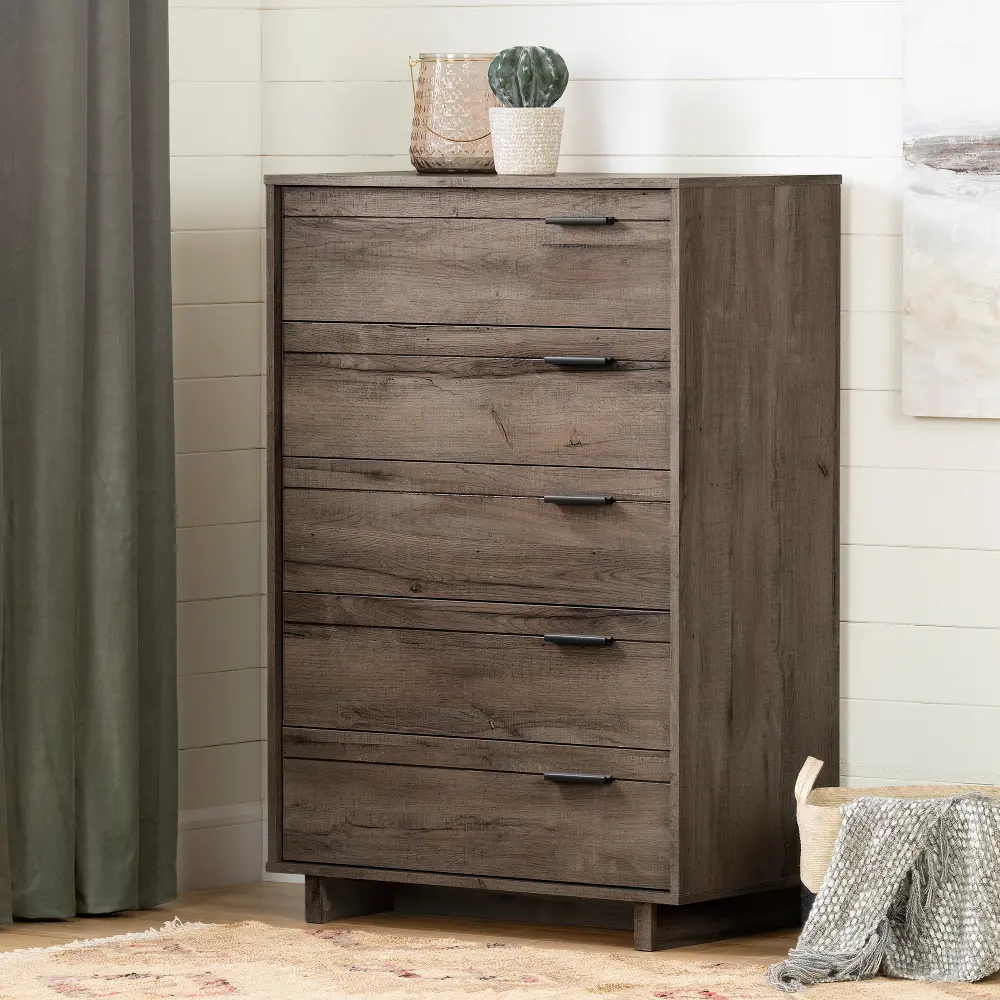 11923 Modern Fall Oak Brown Chest of Drawers - South Shore-1