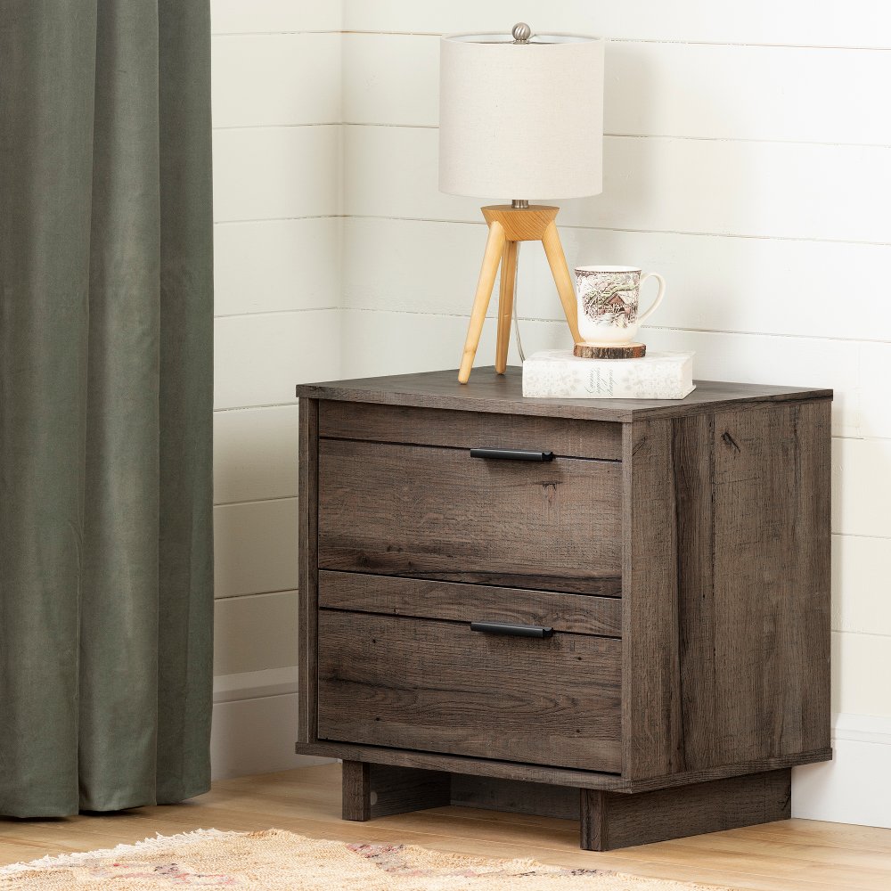 Modern Fall Oak Brown Nightstand - South Shore