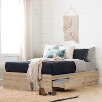 Modern Rustic Oak Full Storage Platform Bed - Fynn | RC Willey ...