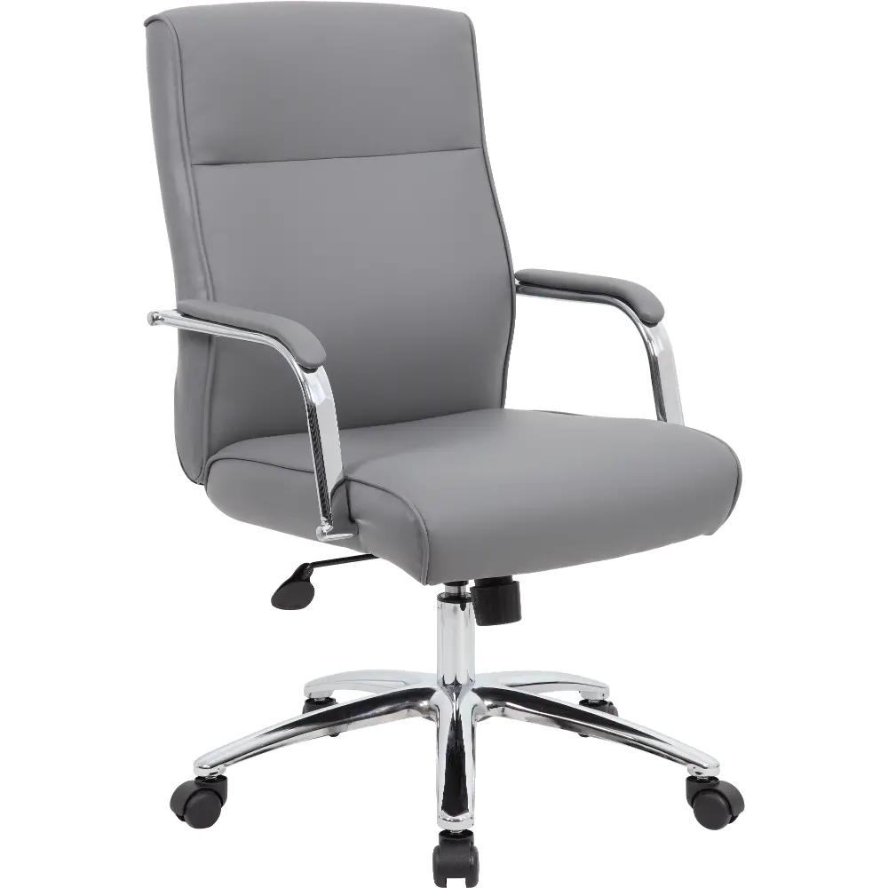 Modern Executive Series Gray CareSoft Vinyl Office Chair-1