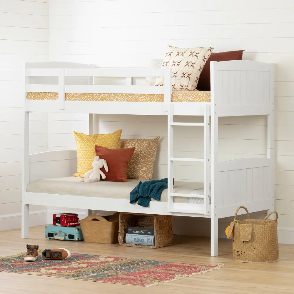11840 Savannah White Twin-over-Twin Bunk Bed-1