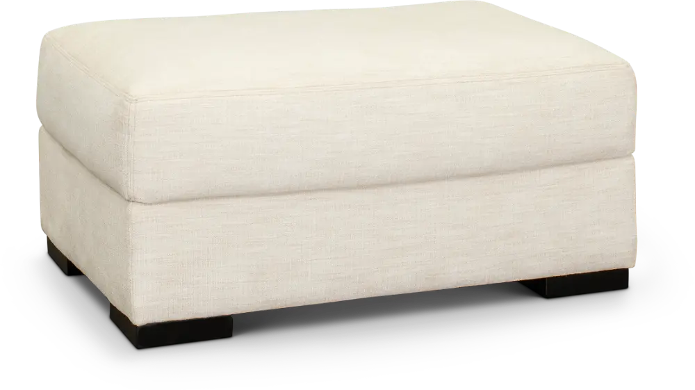 34602 Contemporary Ivory White Ottoman - Carlin-1